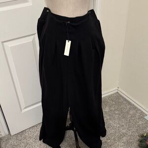 Anthropologie Elegant Black Wide Leg Trousers